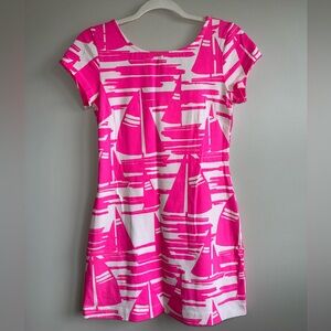 MAHI GOLD Pink and White Sailboat Sundress